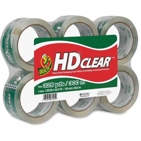 Duck Brand Carton Sealing Tape, 3" Core, 1-7/8"x55 Yds., 6/PK, Clear 6PK DUCCS556PK